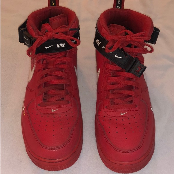 air force 1 mid utility university red